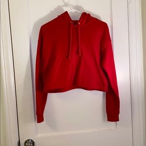 H&M Red Cropped Hoodie